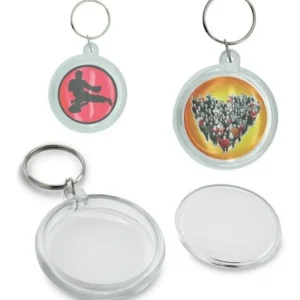 Llavero Redondo Translucido Sin Personalizar Por 2 Unidades