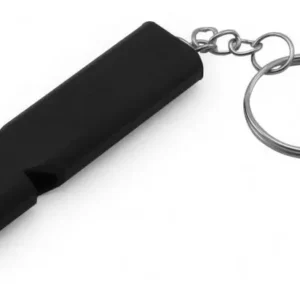 Silbato Pito Metalico Pequeño Tubular Tipo Llavero Plateado