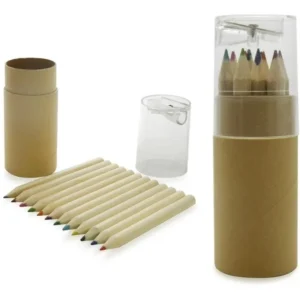 Kit Escolar Cilindro Incluye 12 Colores Tapa Con Tajalapiz