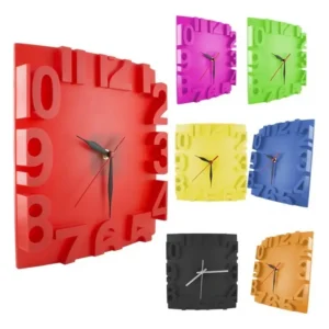 Moderno Reloj Alto Relieve Cuadrado Medidas 28×26 Cms
