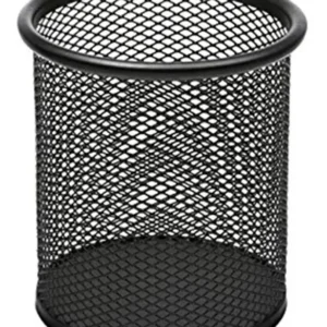 Porta Lapices En Malla Metálico De Escritorio Color Negro