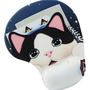 Mouse Pad Descansa Muñecas Ergonómico En Gel Diseño De Gata