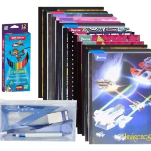 Kit Escolar Básico 13 Cuadernos Colores Cartuchera Y Útiles