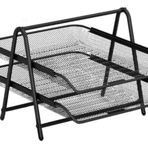 Organizador Escritorio De Dos Puestos En Malla Metálico