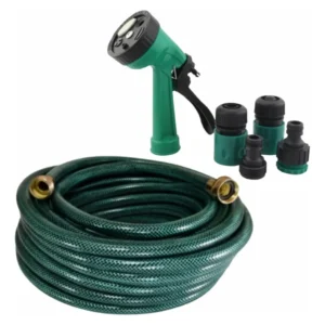 Manguera 20 Metros Jardin + Pistola 8 Funciones + 4 Acoples