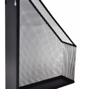 Revistero Organizador En Malla Metálico De Escritorio Negro