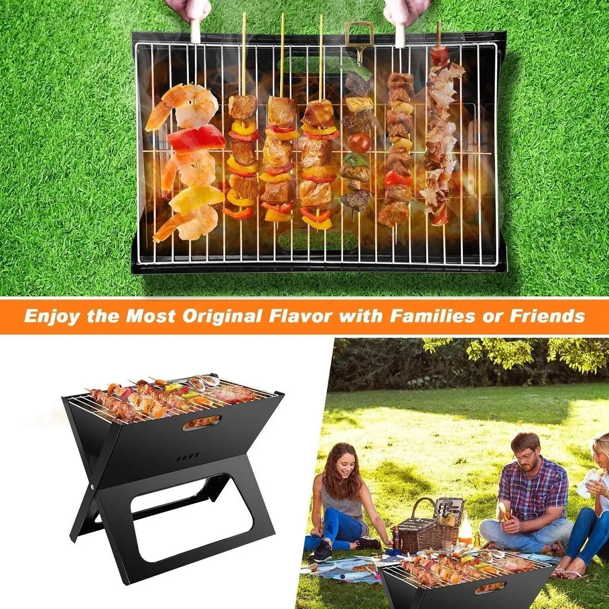 Asador Grill-x Plegable Portátil Bbq + Estuche Bbq 3 Piezas - Image 4