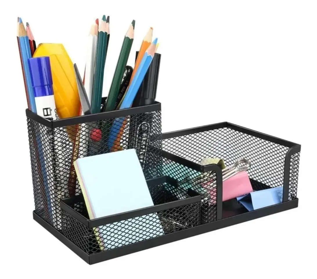 Organizador De Escritorio En Malla Metálico Oficina Estudio